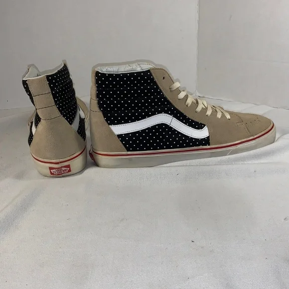 Vans Men's Sk8-Hi Polka Dots High-Top Sneakers - Tan/Black/White
